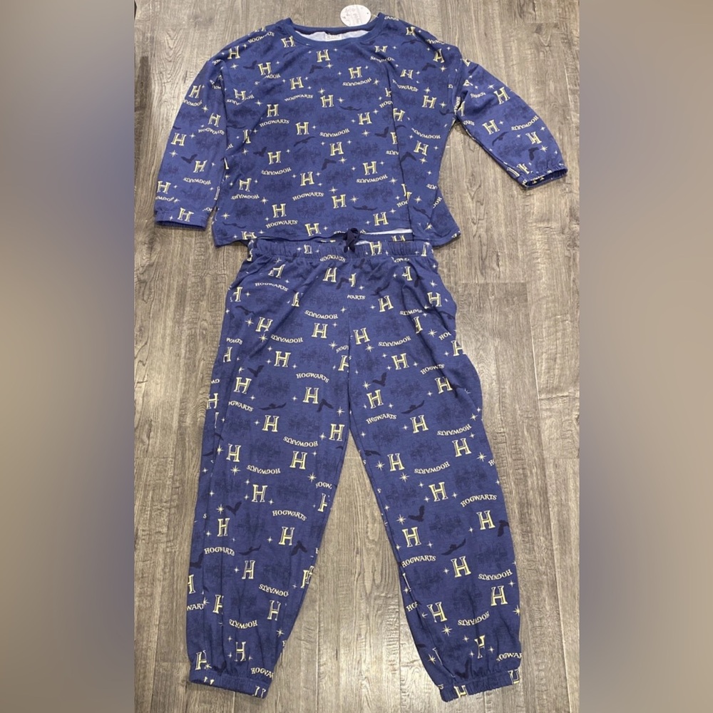 NEW Harry Potter~ Wizarding World Navy Gold 2 Piece Pajama Set~Size L~ NWT Large